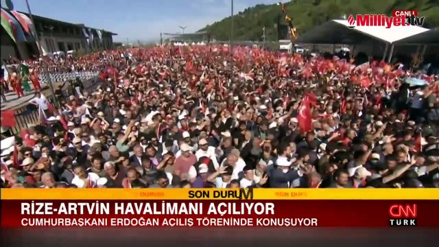 Rize-Artvin Havalimanı açılışında tarihi anlar! Erdoğan'dan önemli açıklamalar