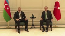 Cumhurbaşkanı Erdoğan, Azerbaycan Cumhurbaşkanı Aliyev ile çalışma yemeğinde bir araya geldi