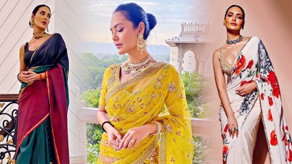 साड़ी में ईशा गुप्ता का हॉट फिगर देख छूट गए फैंस के पसीने