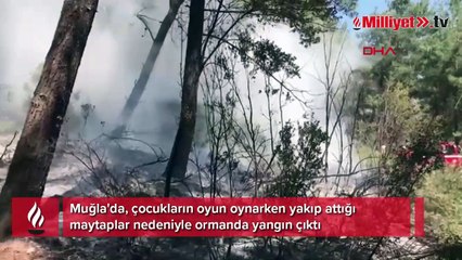 Çocukların oynadığı maytaplar yangın çıkardı