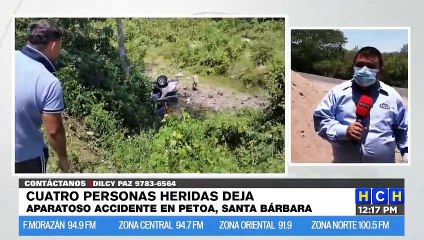 ¡Cuatro heridos, deja aparatoso accidente en Petoa, Santa Bárbara!