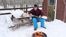 Chicken burger on a shovel | BBQ By -23C The Art Of Manliness