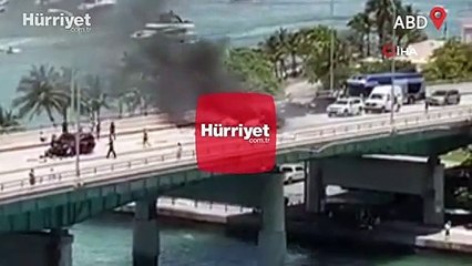 Miami’de uçak köprüye düştü