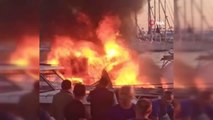 Bodrum'da tekne alevlere teslim oldu