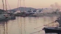 Bodrum'da teknede yangın paniği