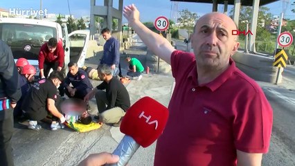 Kartal'da kararsız sürücü, gişelerin beton bariyerlerine çarptı:2 yaralı