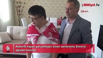 Ağlatan konvoy! Down sendromlu Emre'nin hayali gerçek oldu