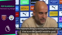 Premier league is the only target, not 100 goals - Guardiola