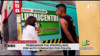 SJL: trabajador quedó herido al ser atropellado por auto, cuyo conductor sería un policía