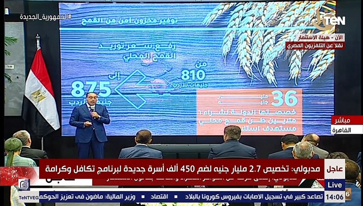 رئيس الوزراء: الاحتياطي الاستراتيجي لمصر من القمح يكفي 4 أشهر والزيوت تكفي 5.6 شهر والأرز 8.7 شهر
