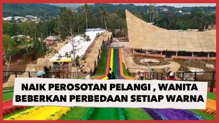 Naik Perosotan Pelangi di Dusun Semilir, Wanita Ini Beberkan Perbedaan Setiap Warna