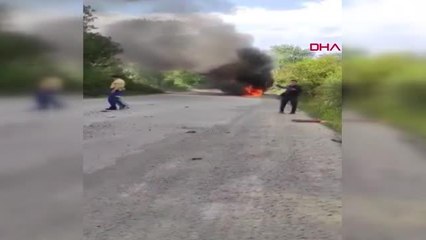 SEYİR HALİNDEKİ TIR ALEV ALEV YANDI