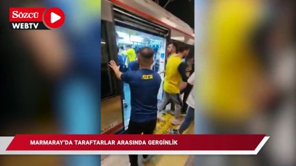 Marmaray'da taraftarlar arasında gerginlik