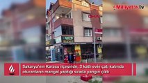 Mangal yaparken evin çatı katı yandı