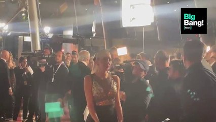 claudia villafañe en la alfombra roja de los martin fierro