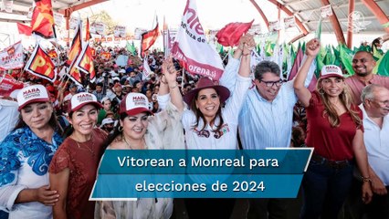 "¡Presidente!, ¡Presidente!": aclaman en Quintana Roo a Ricardo Monreal