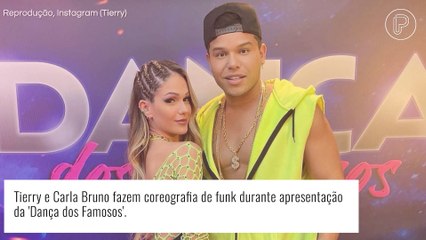 Beijão ao vivo! Tierry e dançarina mostram química no palco 'Domingão'. Veja o vídeo!