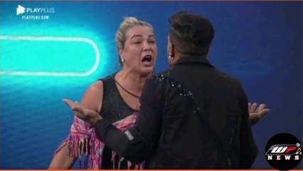 Power Couple: Andreia surta e parte pra cima de Matheus  durante Jogo da Discórdia