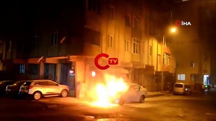 Korku dolu dakikalar: LPG’li otomobil alev topuna döndü