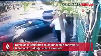 Bursa'da saniyelerle ölümden böyle kurtuldula