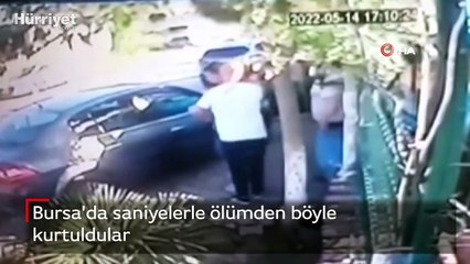 Bursa'da saniyelerle ölümden böyle kurtuldular