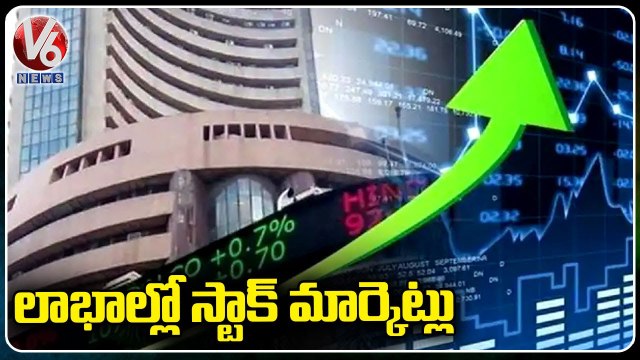 Stock Market Updates _ Sensex Soars 400 pts, Nifty Near 100 pts _ V6 News