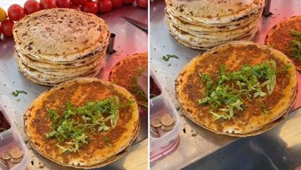 2 TL'ye satılan lahmacun, sosyal medyanın gündemine oturdu: Vallahi çok güzeldi