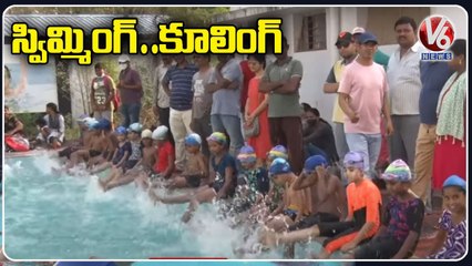 People Show Interest To Swimming Due To Summer Effect _ Warangal _ V6 News