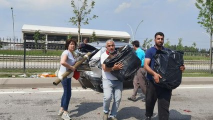 KAZADA YARALANDI, CİPTEKİ 40 KİLO ET BOZULACAK DİYE AMBULANSA BİNMEDİ