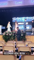 Meliana, la fille d'Hayet Abidal reçoit son diplôme.