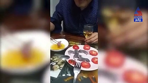 உயிருடன் இருக்கும் எலியை துள்ளத்துடிக்கச் சாப்பிடும் சீனக் குடிகாரர்... கொரோனோ வைரஸுக்கே பீதி கிளப்பும் இளைஞர்..!