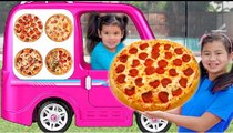 Emma Jannie and Friends Pizza Drive Thru Food Toys Episodes for Kids