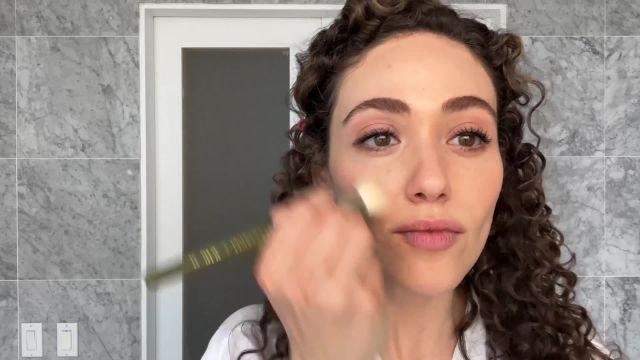 Emmy Rossum Shares Her 28-Step Beauty Routine, From Curly Hair Care to Hydrated Skin