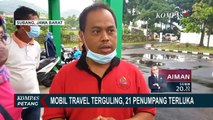 Diduga Pengemudi Tak Kuasi Jalur, Mobil Travel dengan 21 Penumpang Terguling di Tanjakan Emen