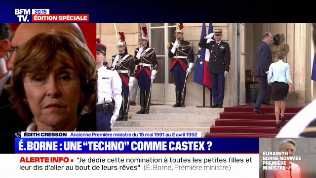 Édith Cresson dit être touchée par l'hommage d'Élisabeth Borne lors de son discours