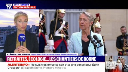 Clémentine Autain se dit "contente qu'une femme soit Première ministre"