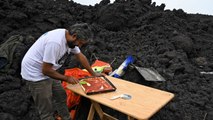 This Chef Serves Pizza Cooked With Actual Lava on Top of an Active Volcano in Guatemala