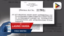 Batas para sa night shift differential pay ng hov't employees, pinagtibay ni Pres. Duterte