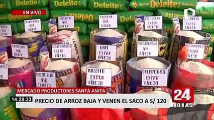 Precio del arroz disminuye en mercados de Santa Anita
