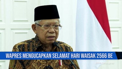 Wapres Mengucapkan Selamat Hari Waisak 2566 BE