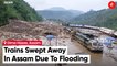 Railway tracks hang in air due to floods, landslides