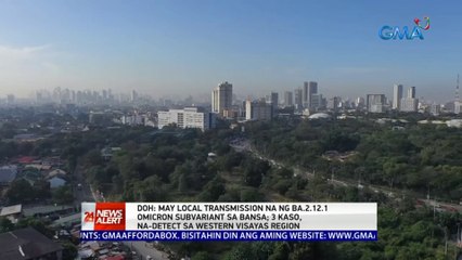DOH: May local transmission na ng BA.2.12.1 Omicron subvariant sa bansa; 3 kaso, na-detect sa Western Visayas Region | 24 Oras News Alert