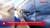 Fotoğraf çekerken Haliç'e düştü deniz polisi kurtardı