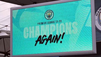 Manchester City fans celebrate Premier League title win