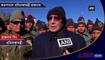 Defence Minister Rajnath Singh visits Bum La Pass in Arunachal Pradesh