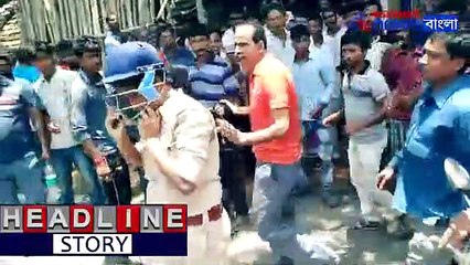 Police stops Bharati Ghosh at Khejuri