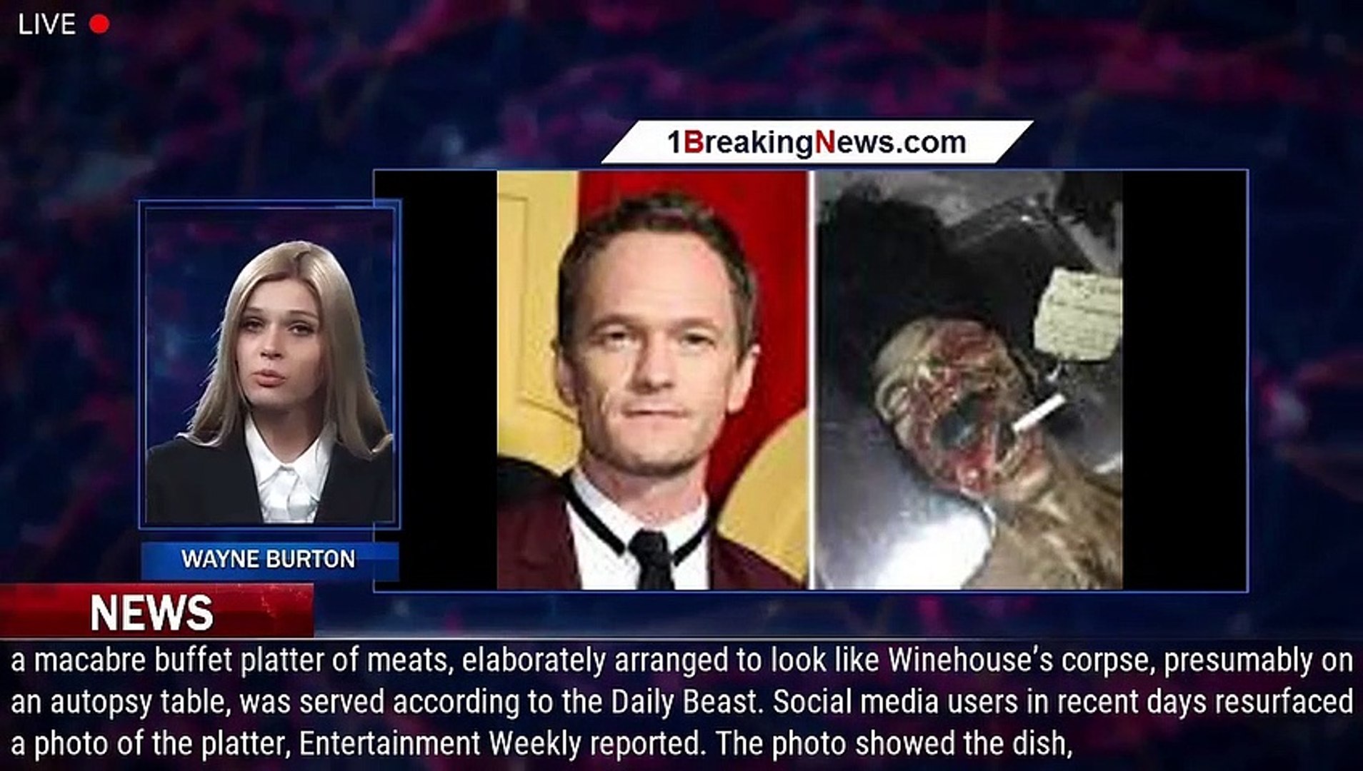 Neil Patrick Harris finally sorry for Amy Winehouse Halloween meat platter, mocking her death - 1bre - video Dailymotion