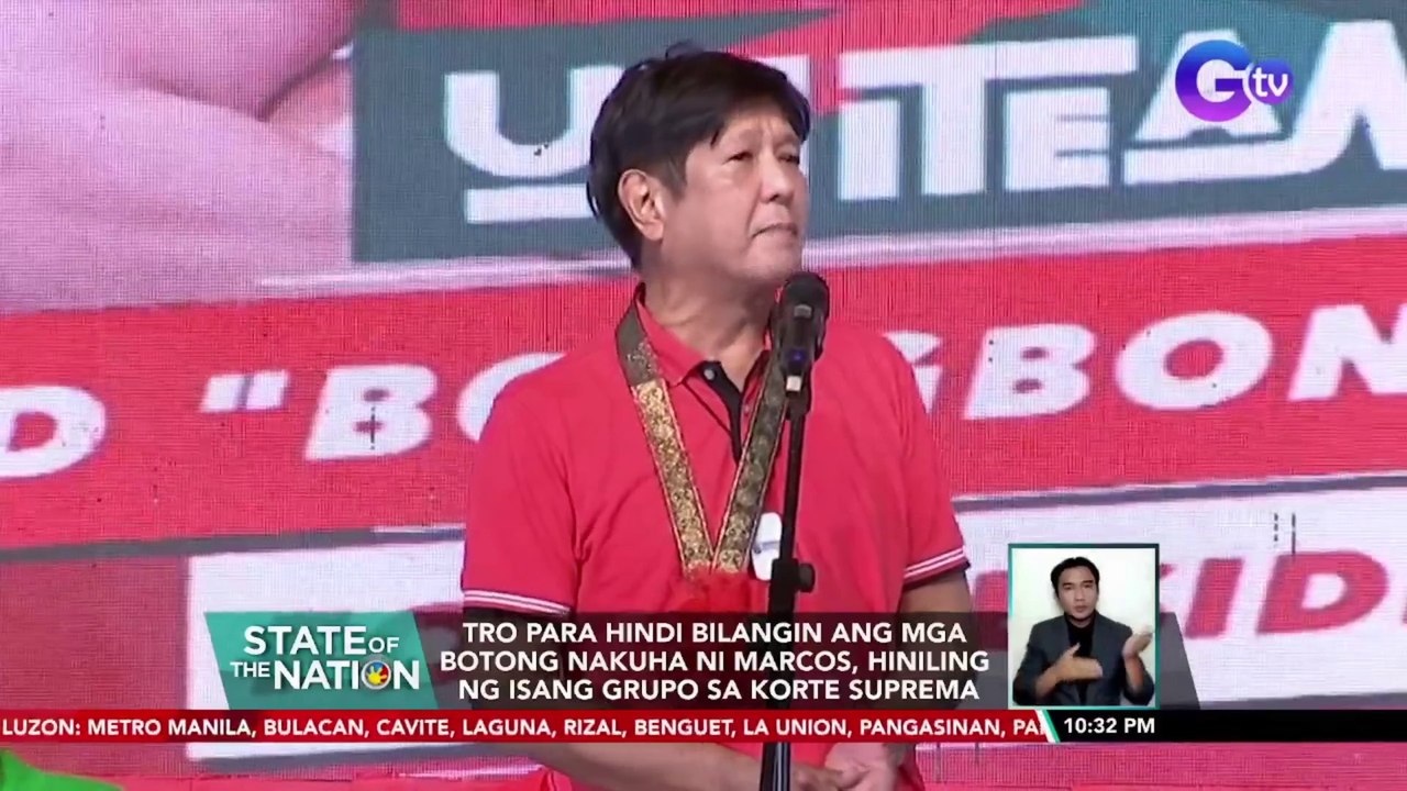 TRO para hindi bilangin ang mga botong nakuha ni Marcos, hiniling ng isang grupo sa SC | SONA