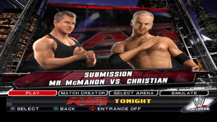 WWE SmackDown vs Raw 2011 Mr. McMahon vs Christian