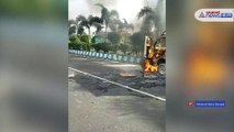 Fire in moving cargo vehicle